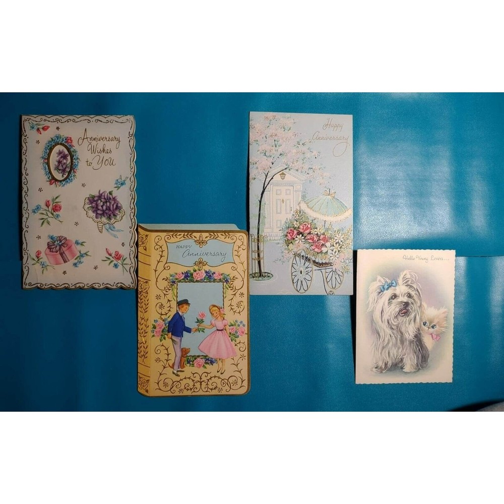 Vintage Hallmark  Anniversary Greeting Cards Unused Scrapbook Lot